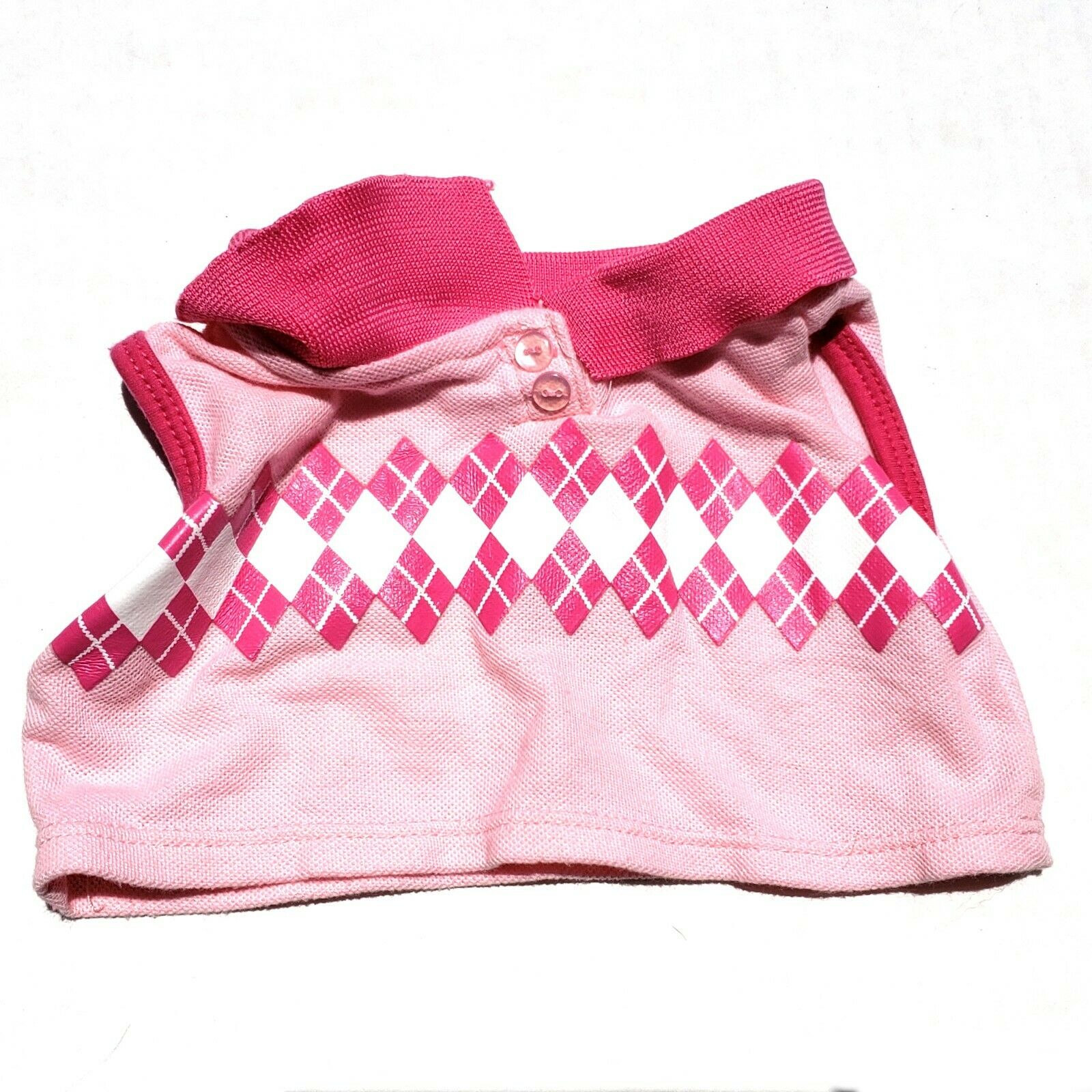 Knit Pink Argyle Sweater Sleeveless Build a Bear