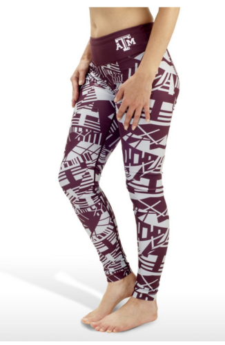 NCAA Women's Texas A&M Aggies Geometric Print Leggings, Maroon