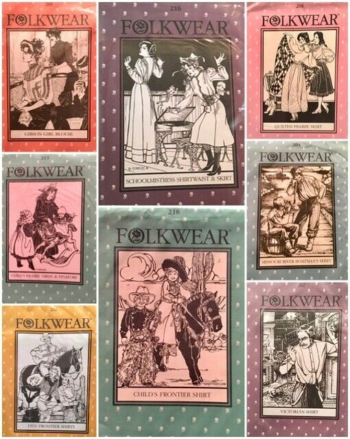 Walking Skirt, Vintage Vest, Frock Coat, Edwardian Underthings Folkwear Patterns