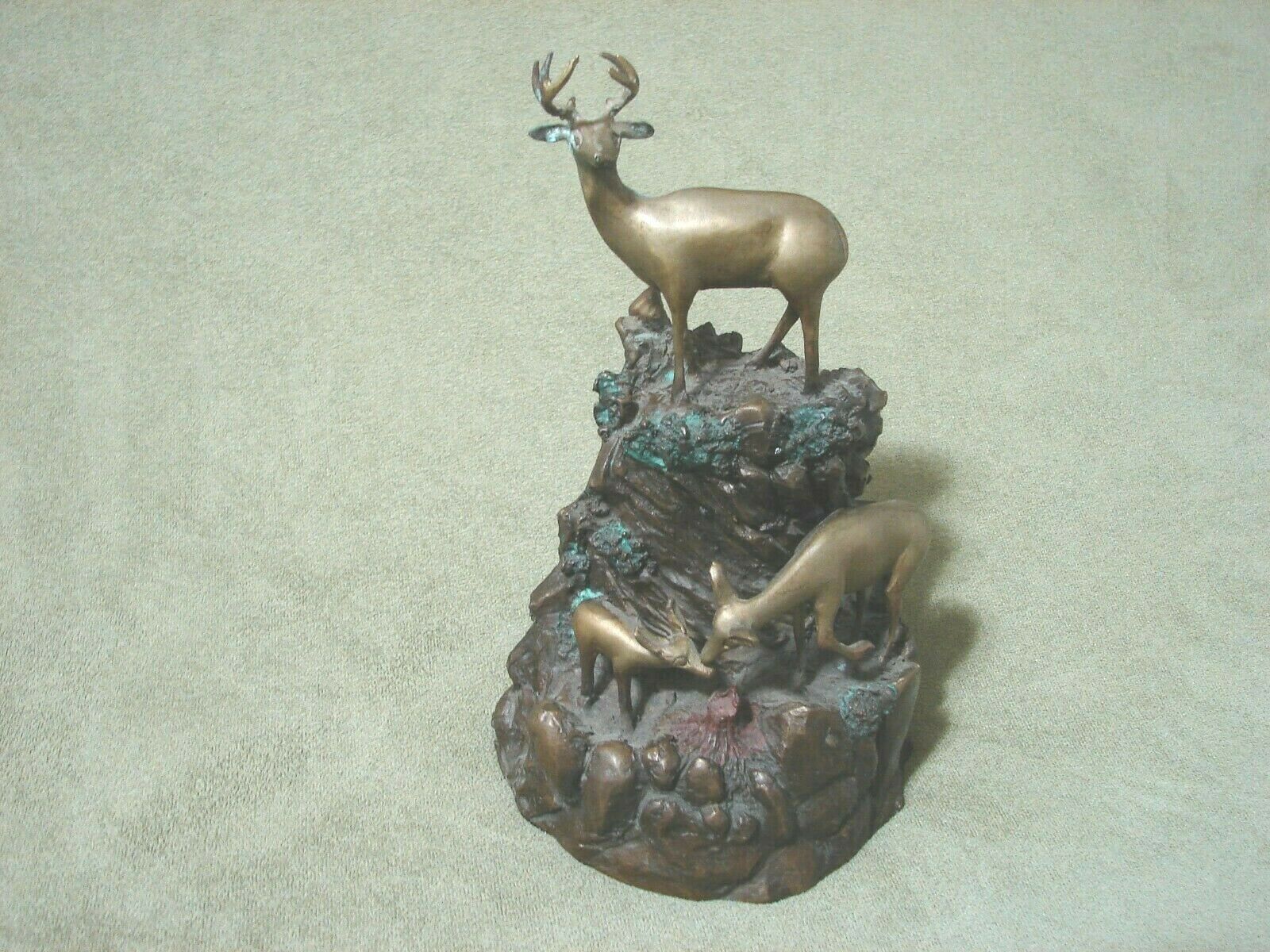 Bronze deer Cremation Urn screw on bottom, Dan Parker 1994