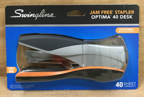 Swingline Stapler, Optima 40, Desktop, Low Force, 40 Sheets, Black/Silver--NEW-image