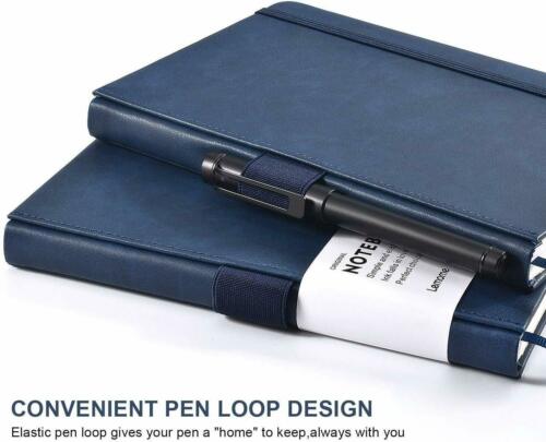 2PACK 100 Pages Journal Notebook Thick Banded with Pocket&Pen Loop&Page Dividers