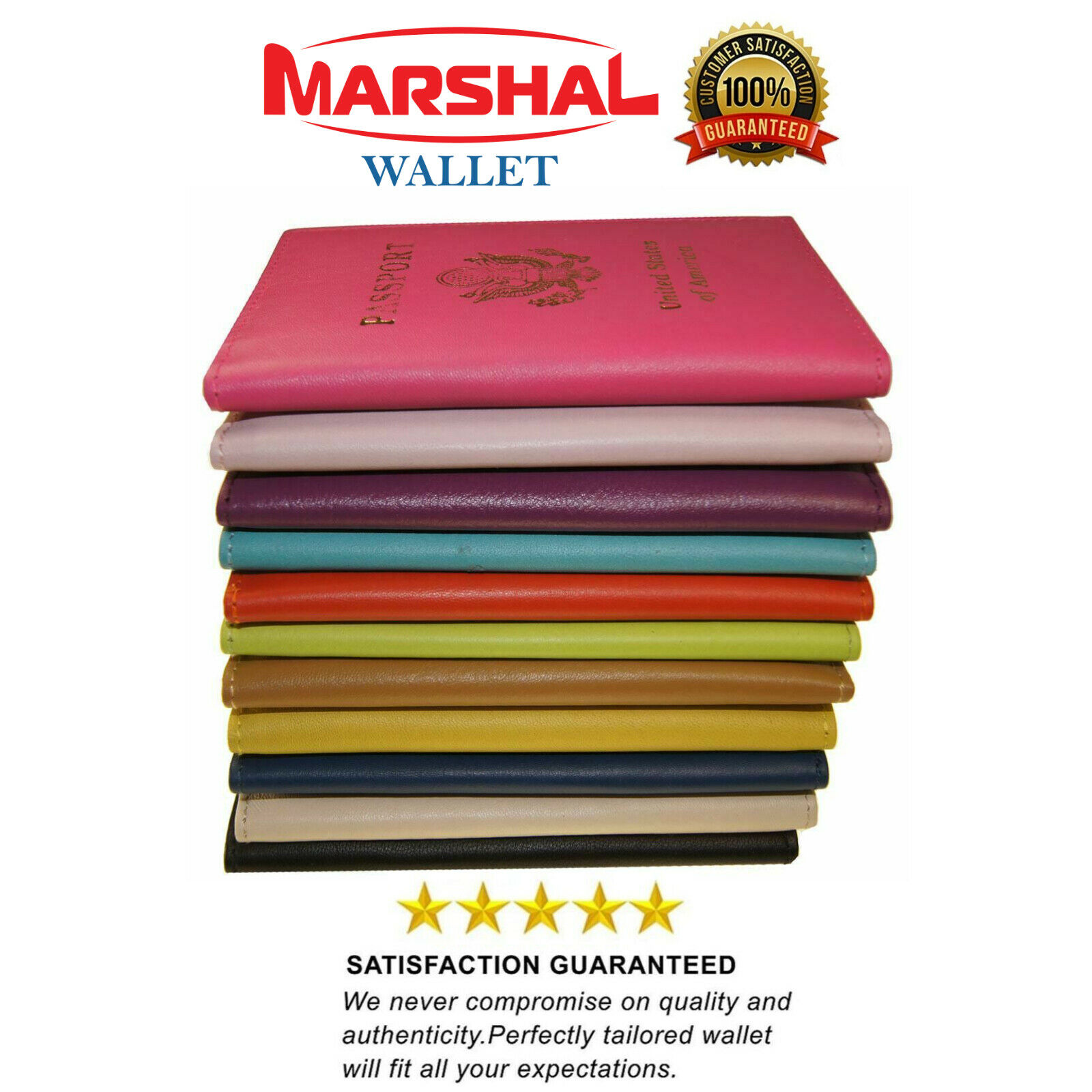 Genuine Leather US Passport Cover ID Holder Wallet Travel Case Handmade New