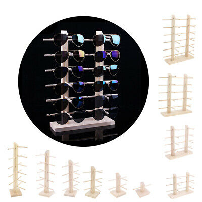 Wood Sunglasses Eyeglass Rack Glasses Display Stand Holder Organizer Tray Frame