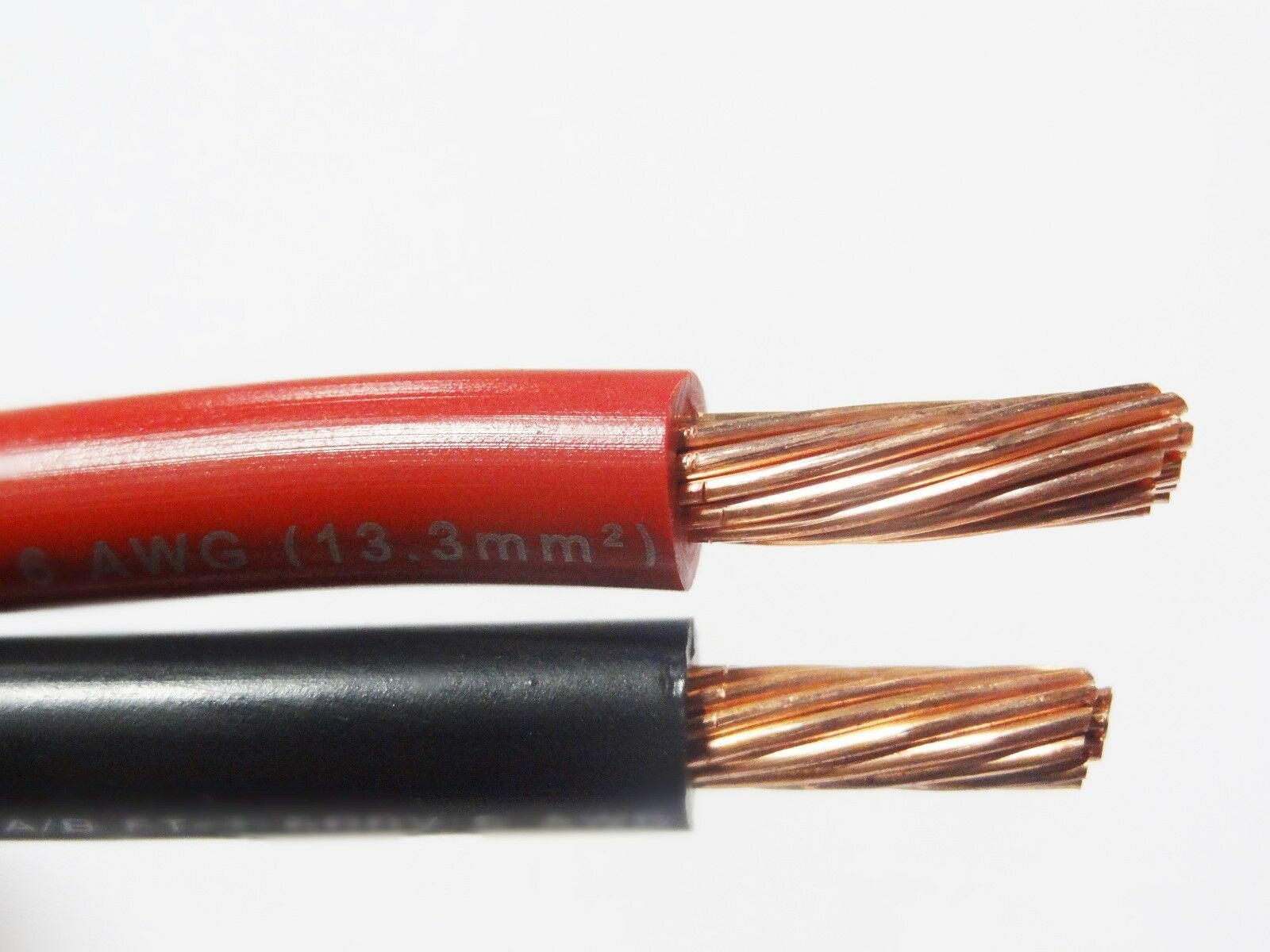 30' FT MTW 6 AWG GAUGE 15' BLACK & 15' RED COPPER SGT PRIMARY POWER GROUND WIRE