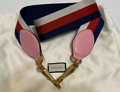 GUCCI SHOULDER STRAP 4 DUFFLE / CARRY ON BAG - RED WHITE & BLUE STRIPE PINK ENDS