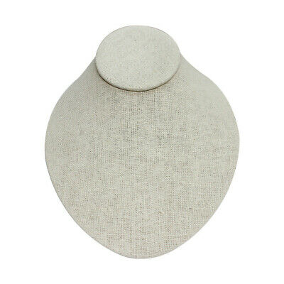 FLat Necklace Display Stand Soft Linen Beige Bust Form Pendant Chain Holder