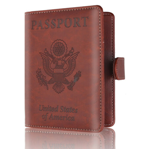 Passport Holder Cover Wallet RFID Blocking PU Leather Card Case Travel USA SHIP-image